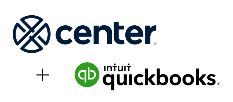 Center and Quickbooks logos.