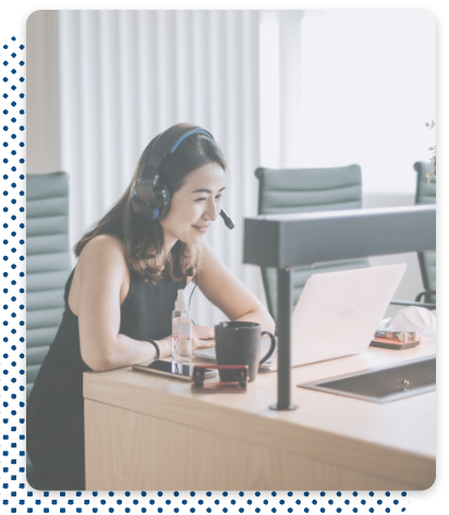 Person working at desk.